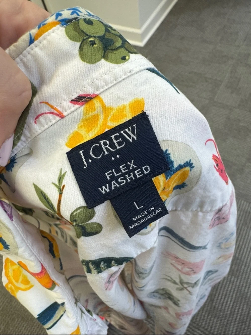 J. Crew Flex Washed Short Sleeve Casual Button Down, size L
